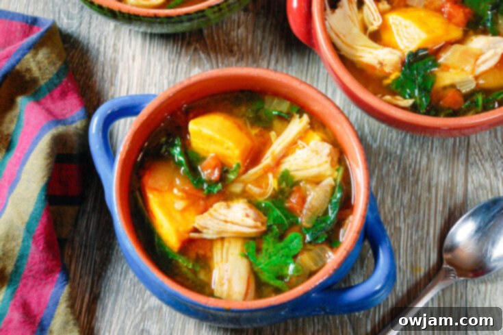 Instant Pot Chicken, Sweet Potato and Kale Soup
