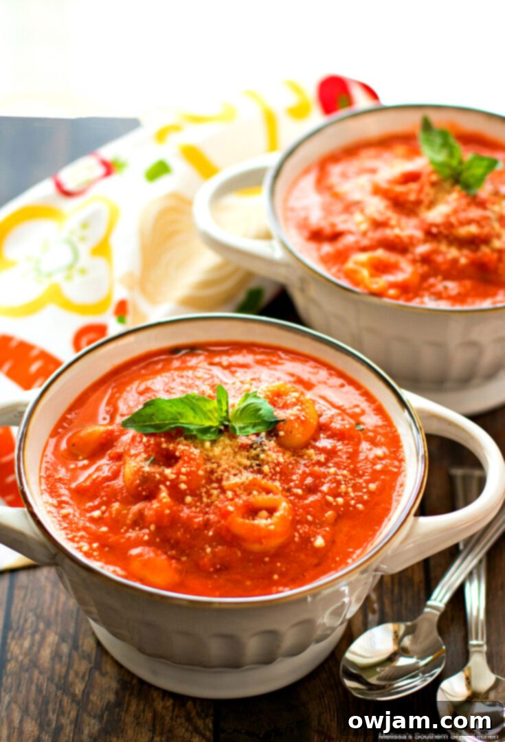 Creamy Tomato Cheese Tortellini Soup