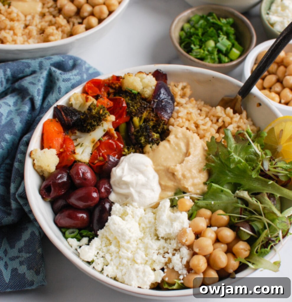 Sun-Kissed Mediterranean Power Bowl 5 Mediterranean Buddha Bowl with feta cheese
