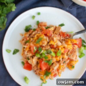 Fiesta Chicken Bake 6 Mexican Chicken Casserole on a white plate