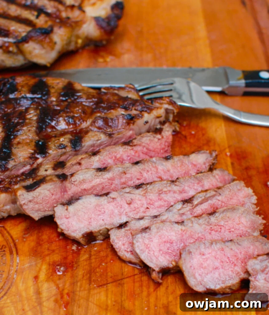 Lemon Garlic Butter Grilled Ribeye sliced