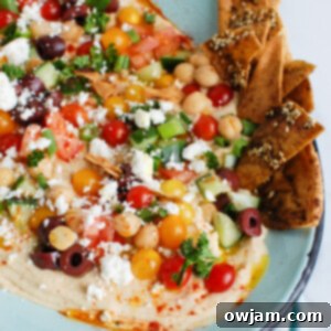 Mediterranean Hummus Mezze 5 Hummus Platter on teal plate
