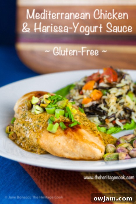Mediterranean Chicken with Harissa-Yogurt Sauce and Pistachios (Gluten-Free)