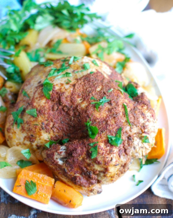 Slow Cooker Mediterranean Whole Chicken