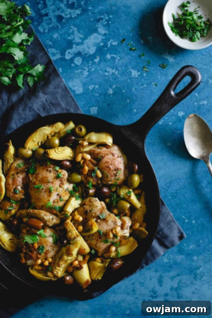Chicken Artichoke Olive Skillet