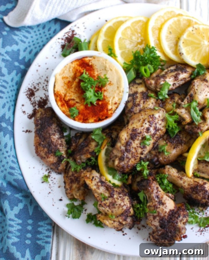 Sumac Lemon Baked Chicken Wings