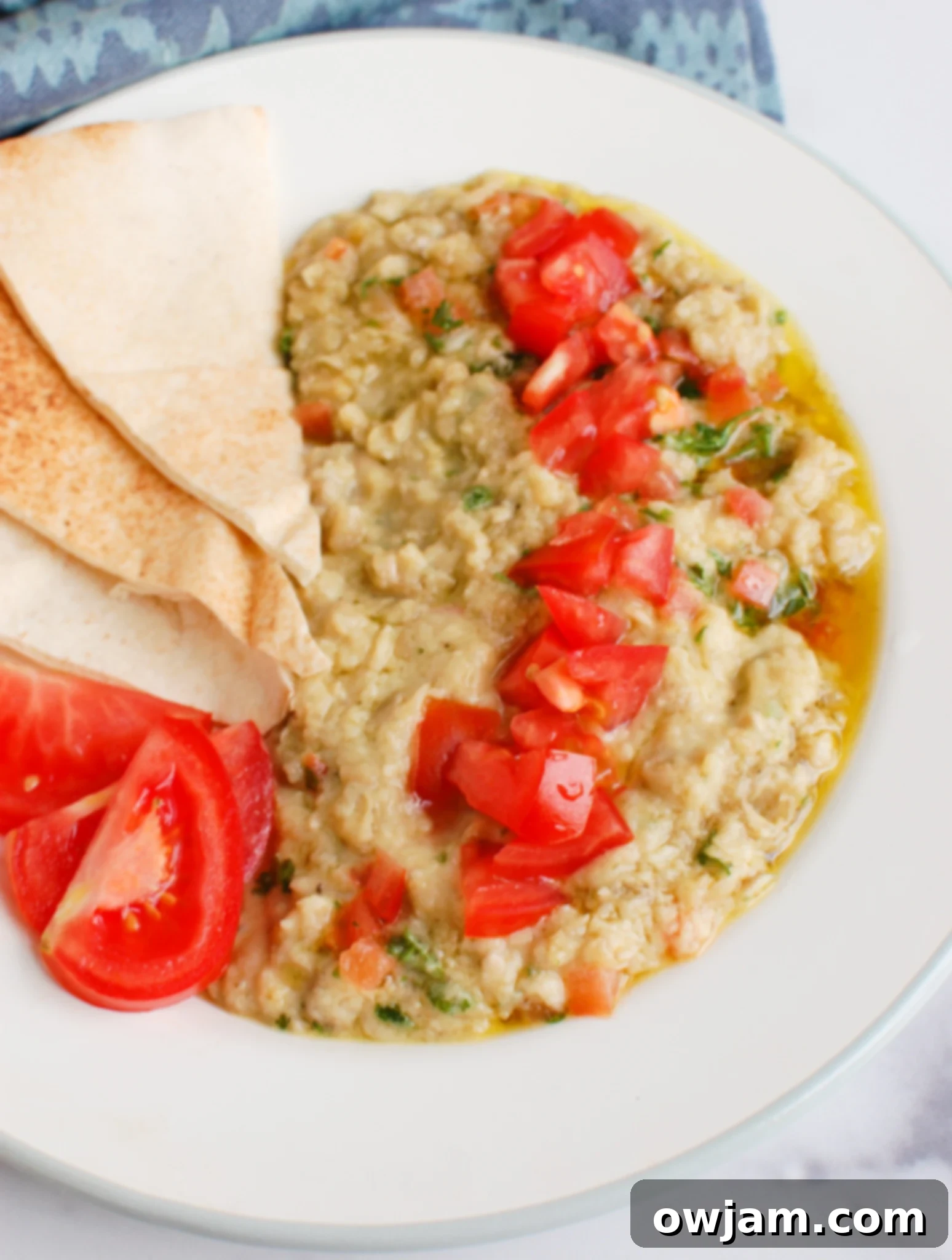 Ful Medames Fava Bean Dip 4 Ful Medames with tomatoes.