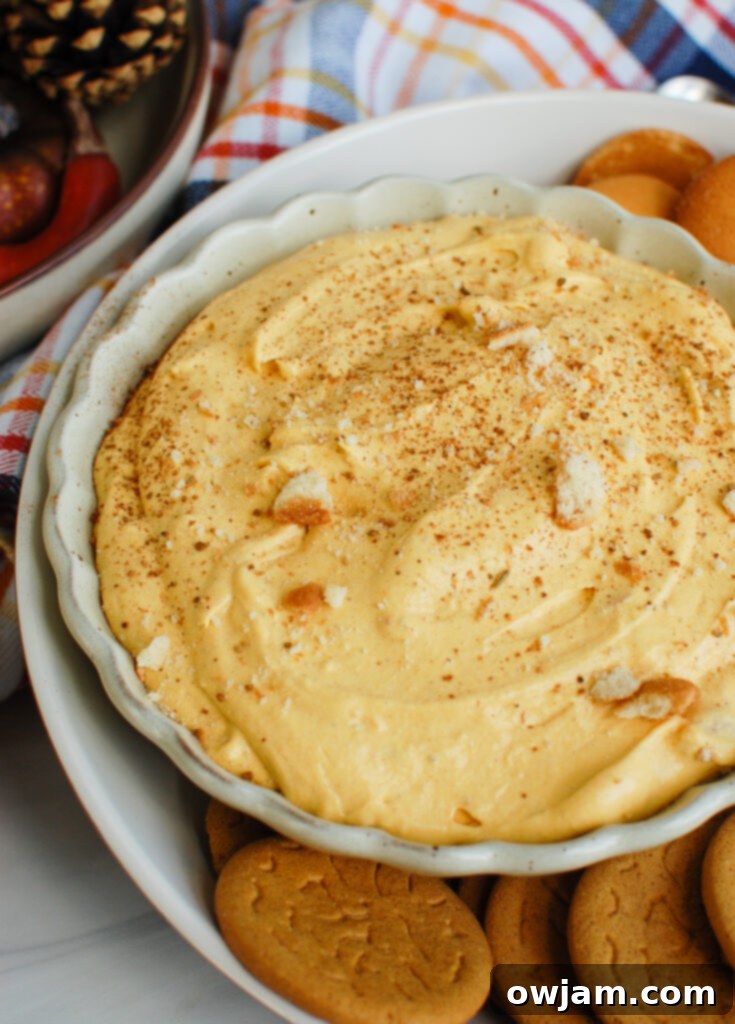 Pumpkin Dip with various cookies for dipping