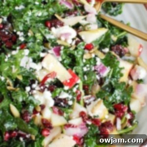 Easy Fall Salad on a white platter with gold spoon