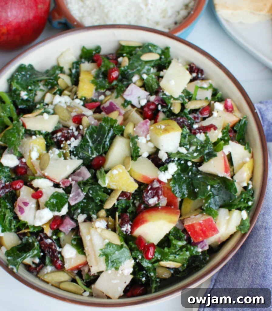 Easy Fall Salad with a sprinkle of pomegranate seeds