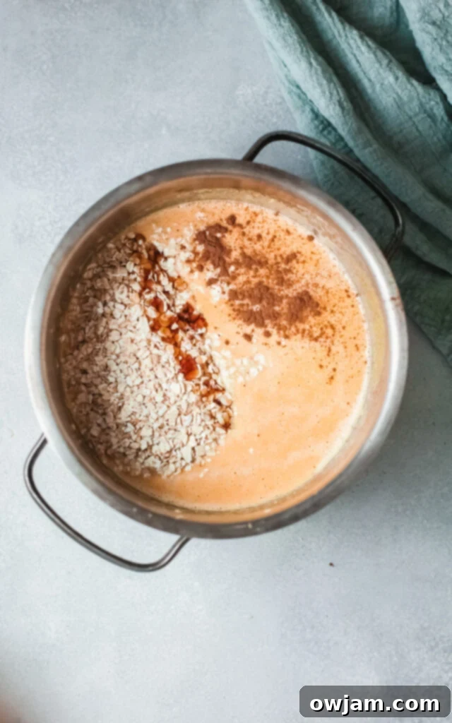 Easy Pumpkin Oatmeal in pot