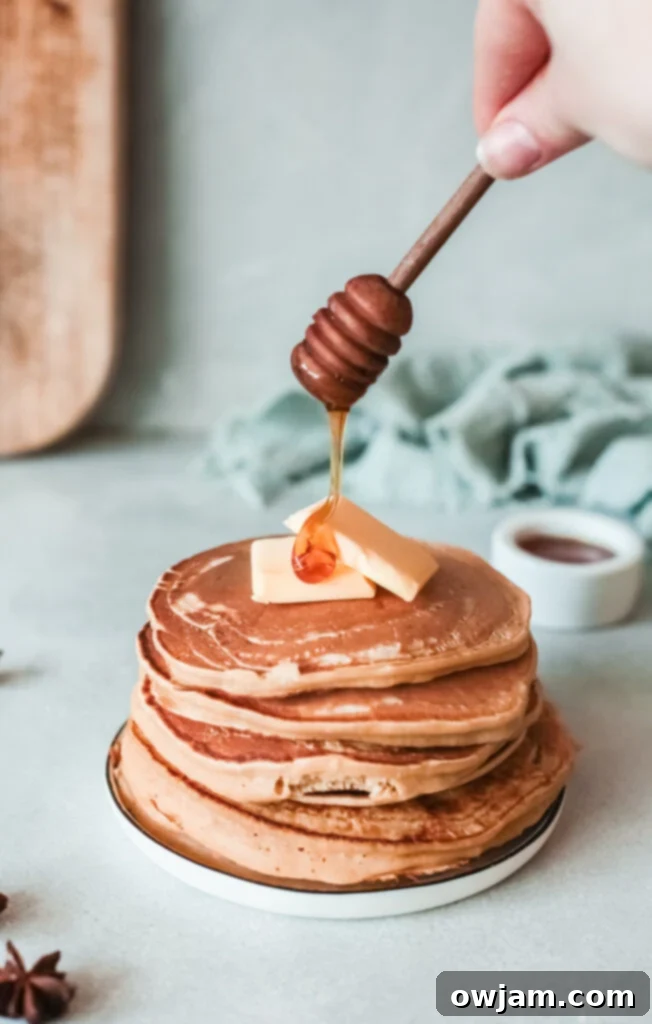 Golden Apple Pancakes 2 Apple Pancakes with honey