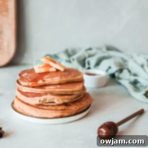 Golden Apple Pancakes 10 Apple Pancakes with blue napkin