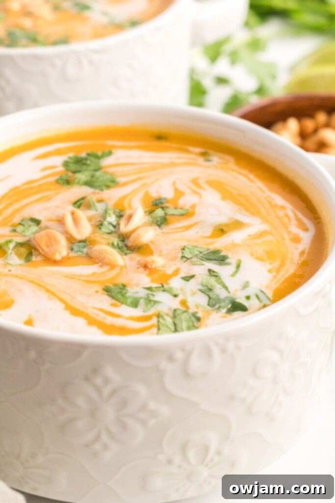 Creamy Instant Pot Butternut Squash Soup 7 Instant Pot Butternut Squash Soup in white bowl