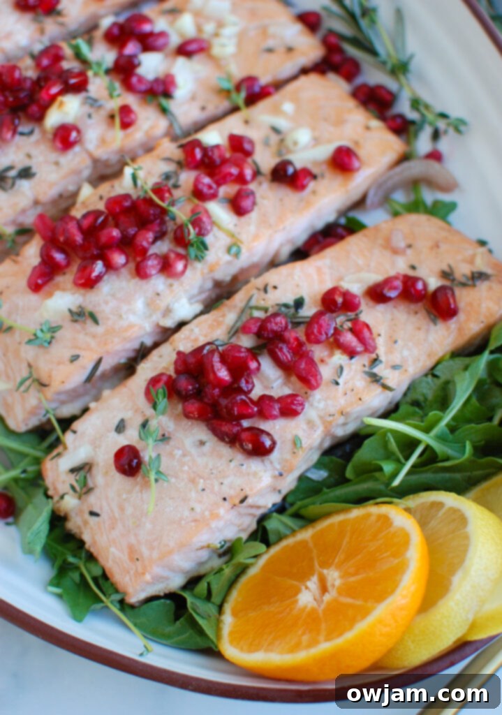 Crimson Glazed Salmon 2 Honey Glazed Pomegranate Salmon with arugula