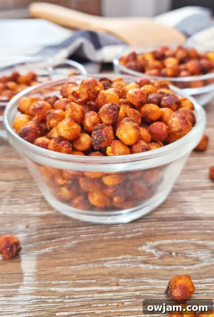 Crispy Air Fryer Chickpeas 4 Air Fryer Chickpeas in bowl