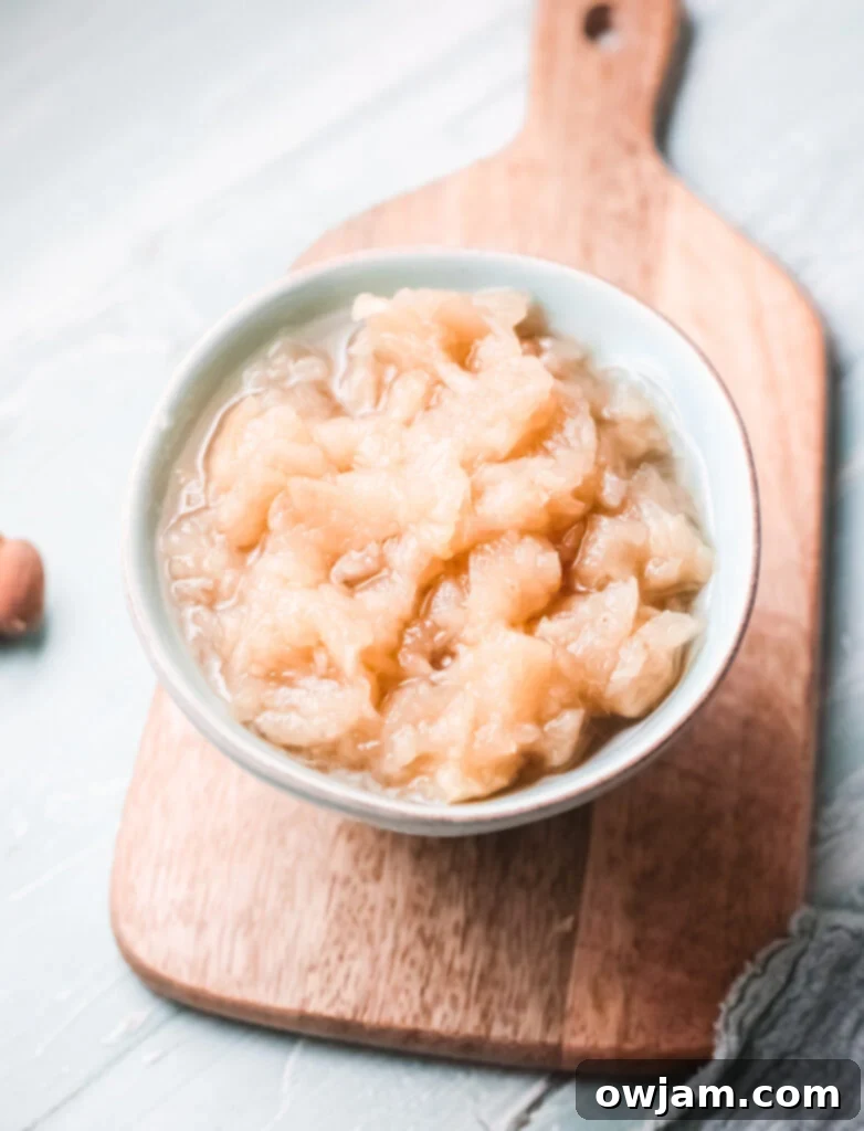 Instant Pot Applesauce in teal bowl 