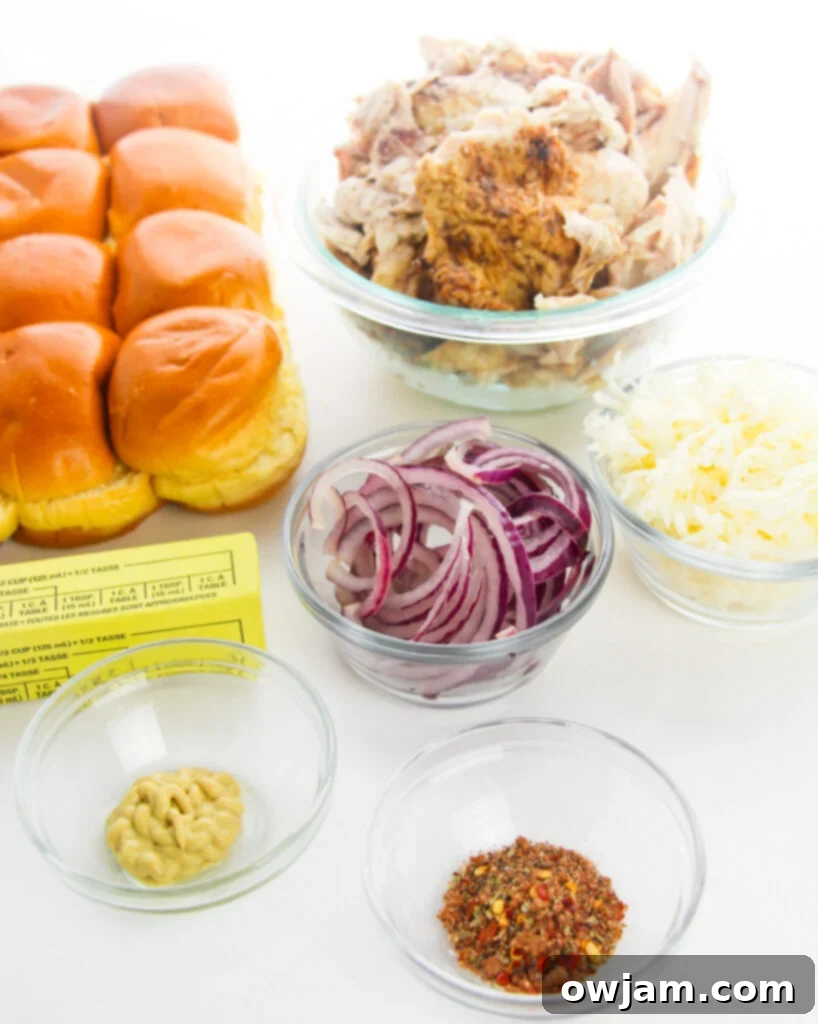 Easy Chicken Sliders ingredients 