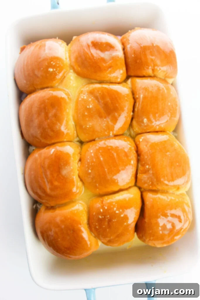 Easy Chicken Sliders buns topped