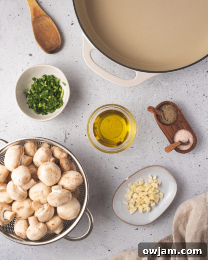 Garlic Sautéed Mushrooms ingredients 