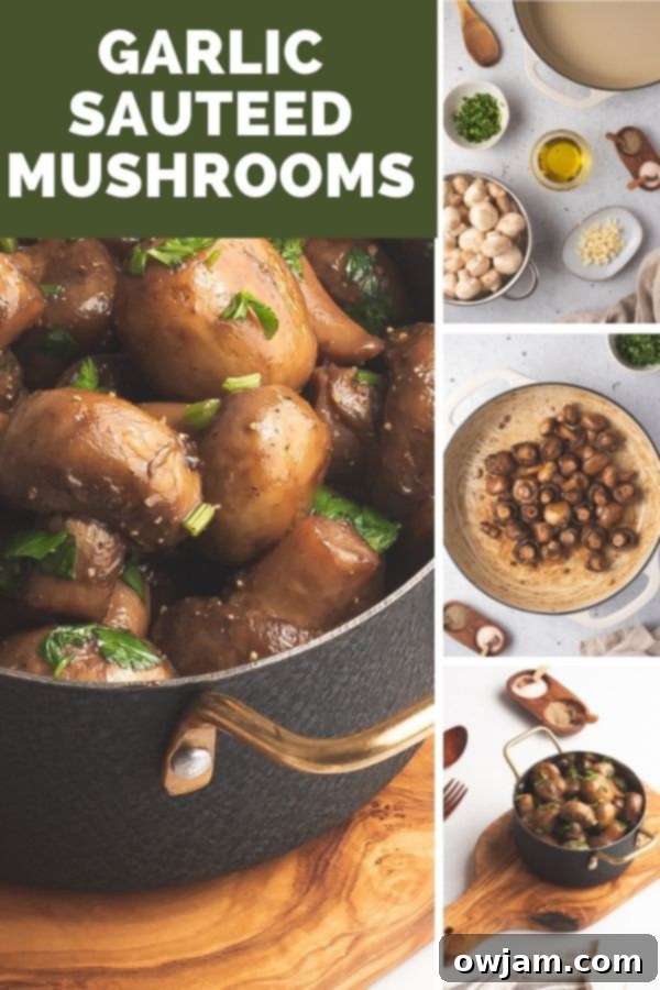 Garlic Sautéed Mushrooms collage
