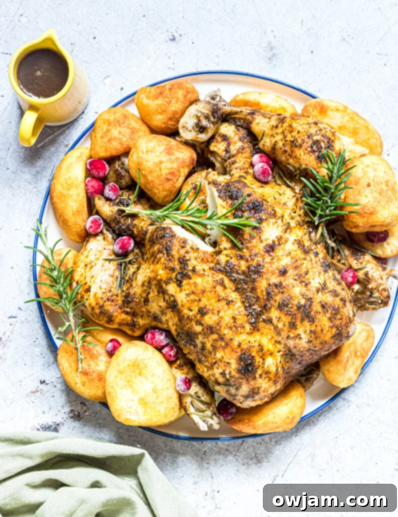 Instant Pot Rotisserie Chicken on a plate