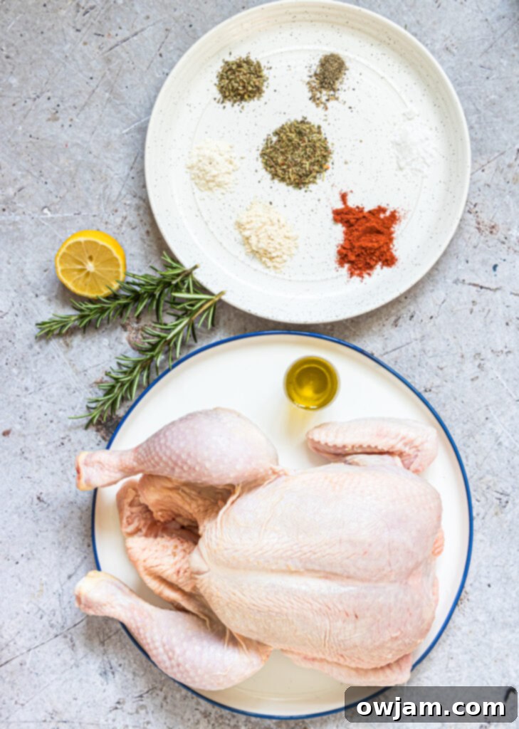 Instant Pot Rotisserie Chicken ingredients 