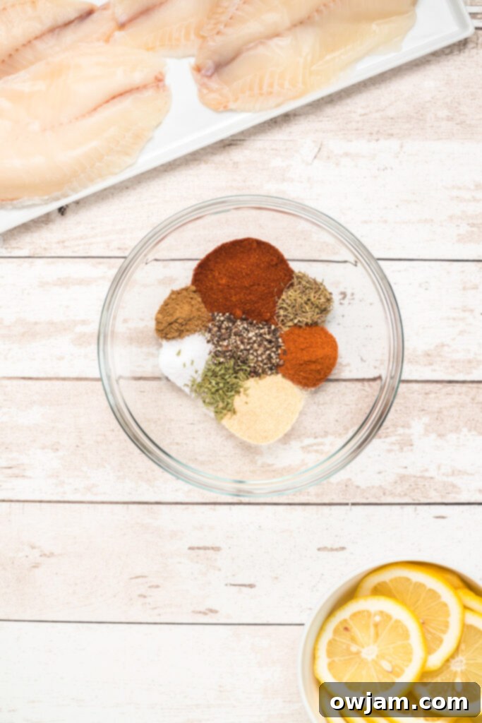 Easy Blackened Fish spices blend in a bowl