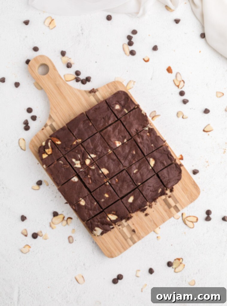 Perfectly cut squares of Easy Chocolate Fudge.