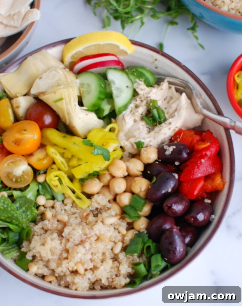 Vibrant Mediterranean Quinoa Bowl 5 Greek Quinoa Bowl Recipe with hummus