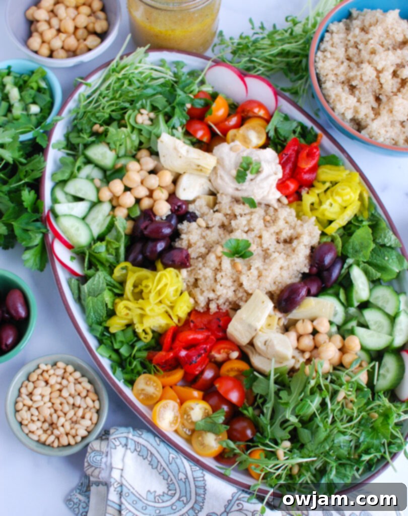 Vibrant Mediterranean Quinoa Bowl 6 Greek Quinoa Bowl Recipe on platter