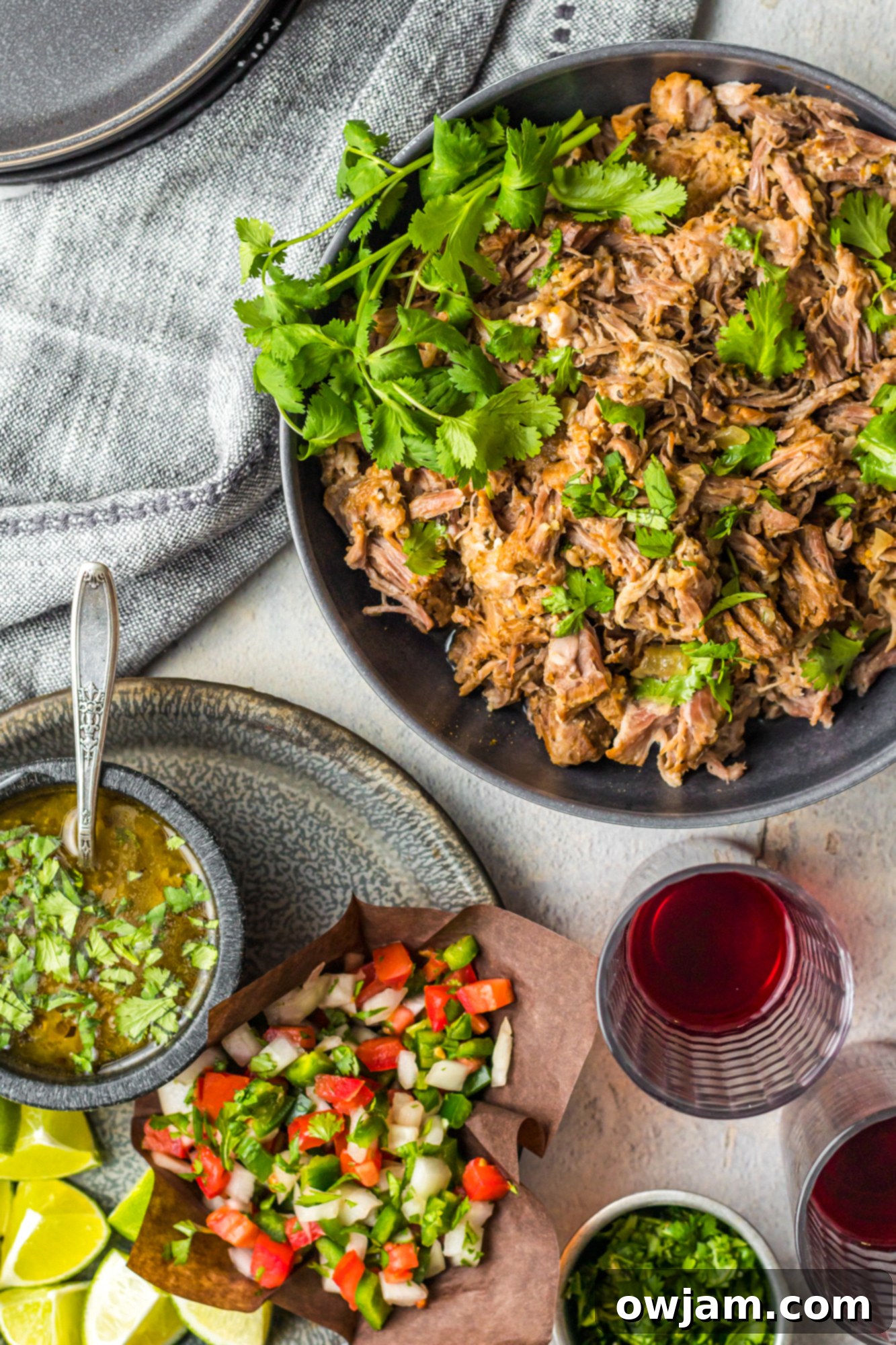 Instant Pot Pulled Pork Roast with cilantro