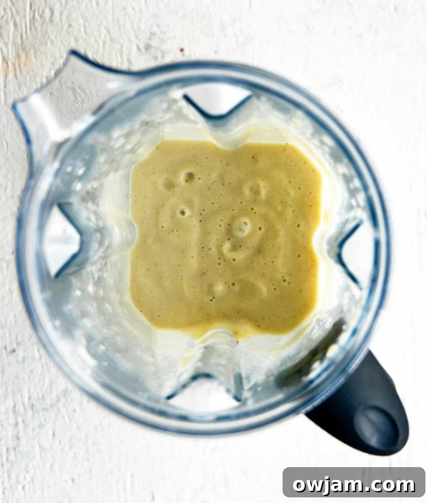 Instant Pot Cauliflower Soup pureed in a blender.