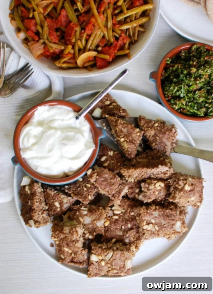Kibbeh 2 Delicious Baked Kibbeh, a cherished Middle Eastern comfort food.