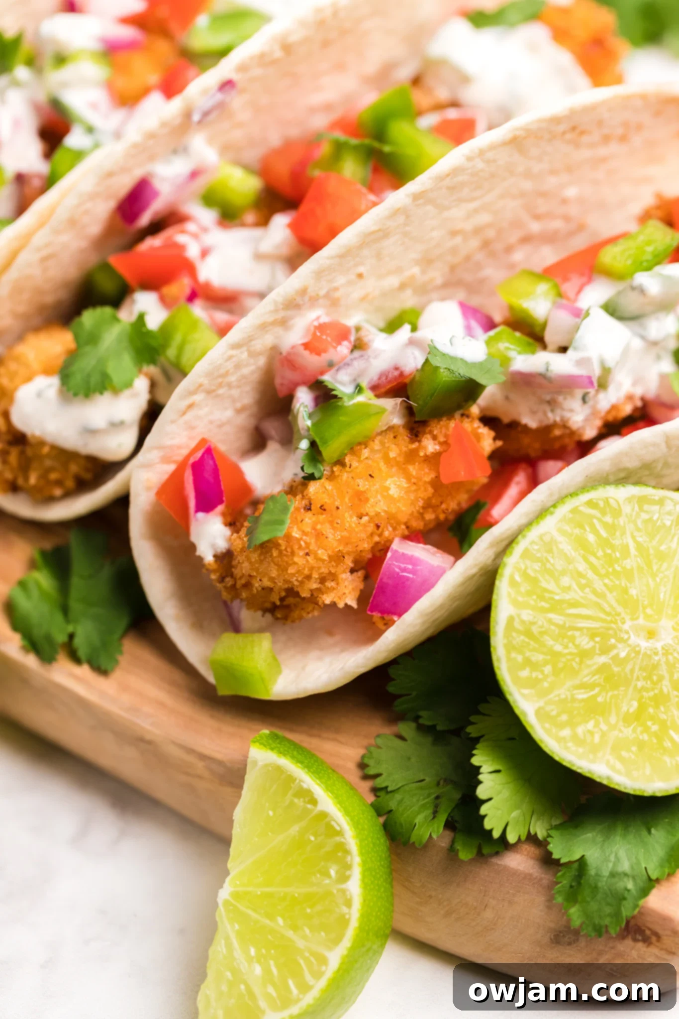 Air Fryer Tilapia in tacos.