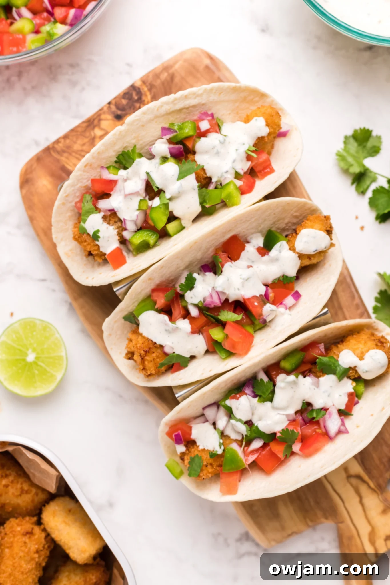 Air Fryer Tilapia in tacos.