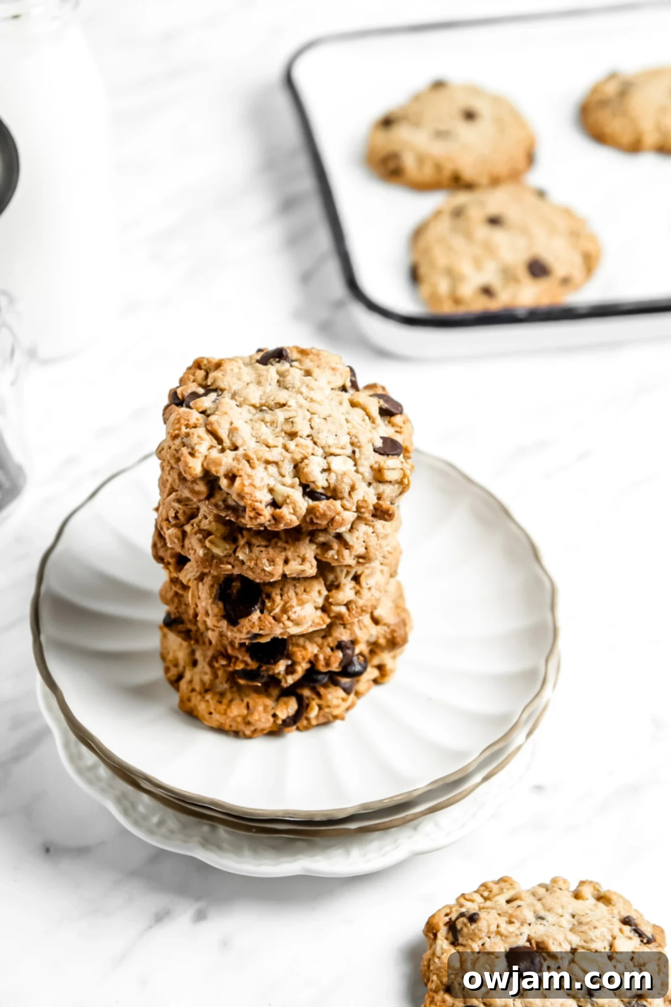 Homemade Banana Oatmeal Cookies on a plate.