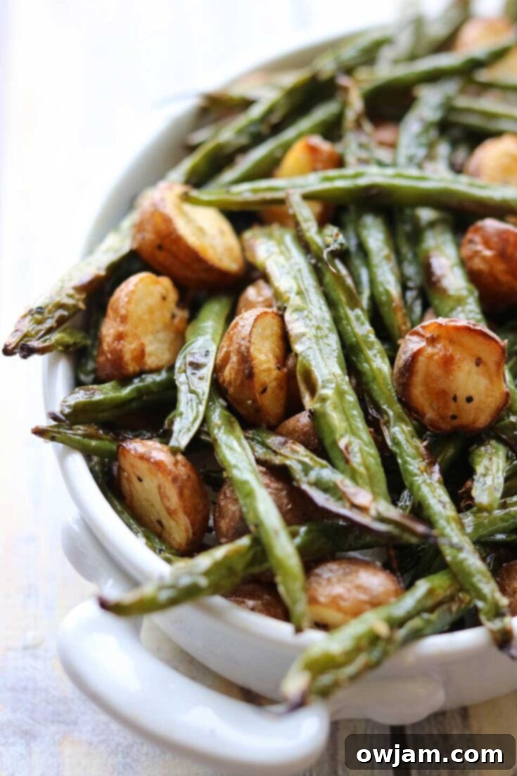 Simple yet flavorful Blistered Green Beans, oven-roasted for caramelized perfection.