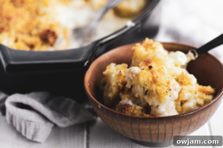 Creamy Ina Garten's Cauliflower Gratin, an indulgent vegetable side.