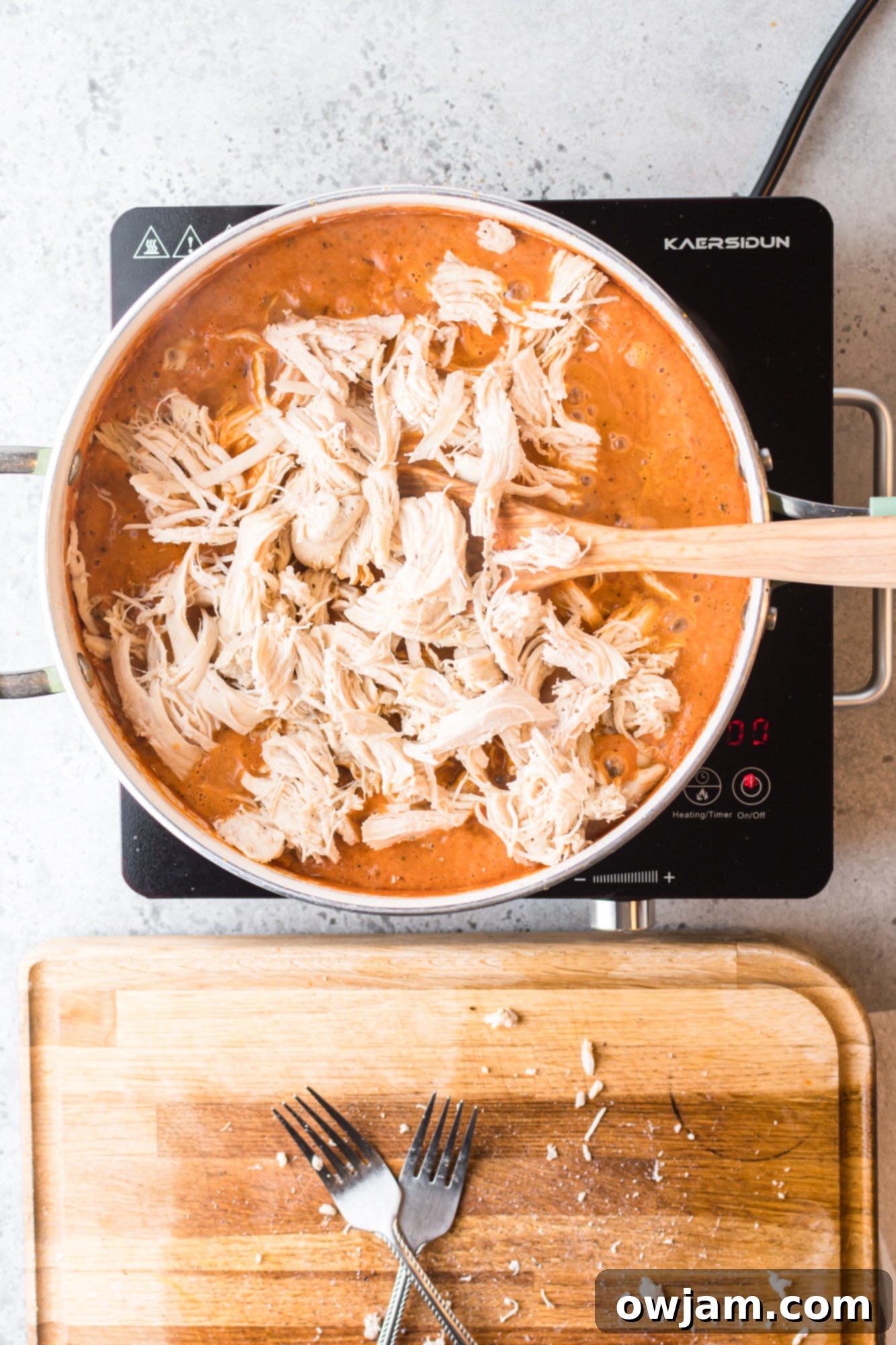 Smoky Chipotle Chicken Tinga 9 Chicken Tinga Recipe with shredded chicken.