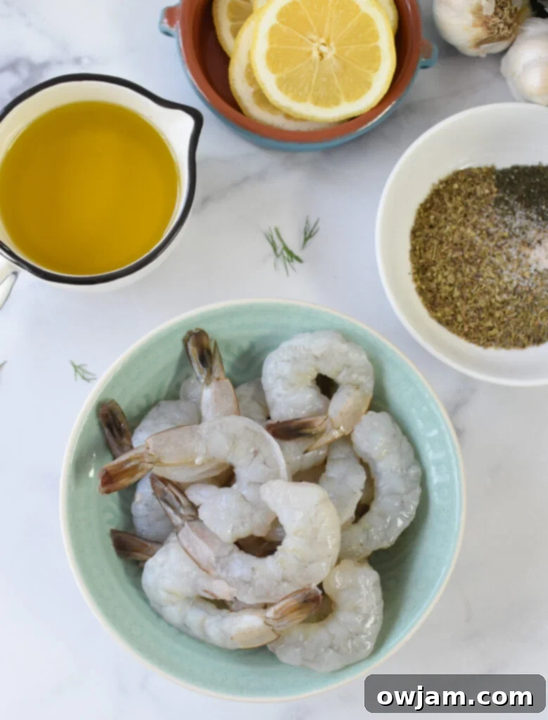 Greek Shrimp Marinade ingredients.