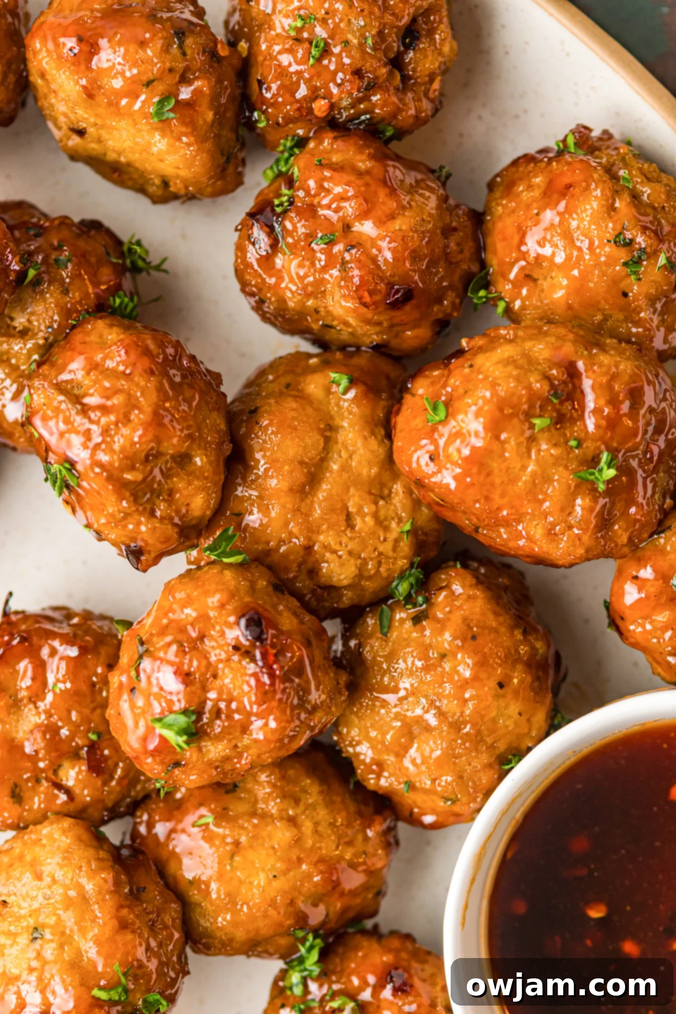 Air Fryer Meatballs on a plate.