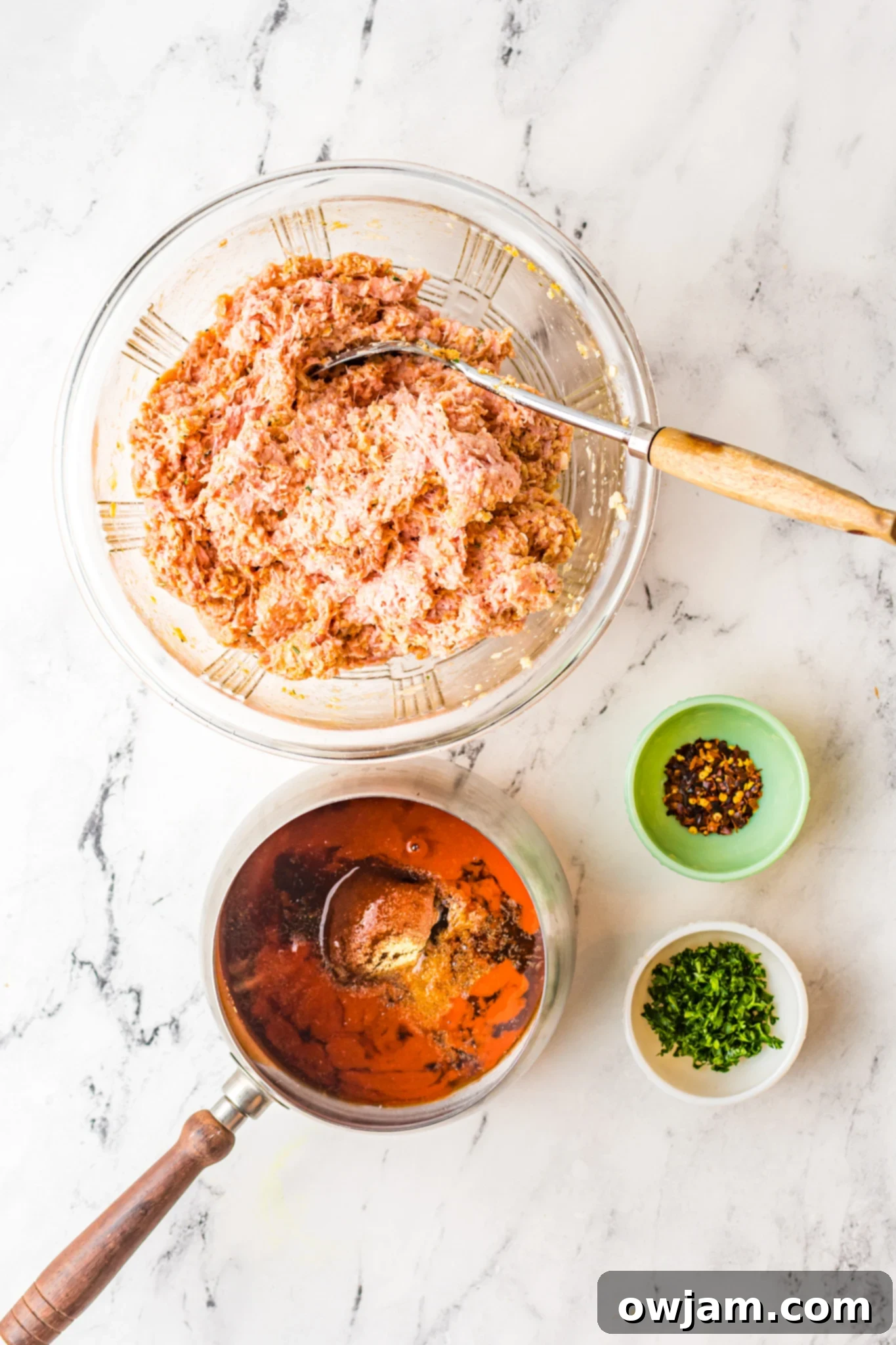 Air Fryer Meatballs in a dish.