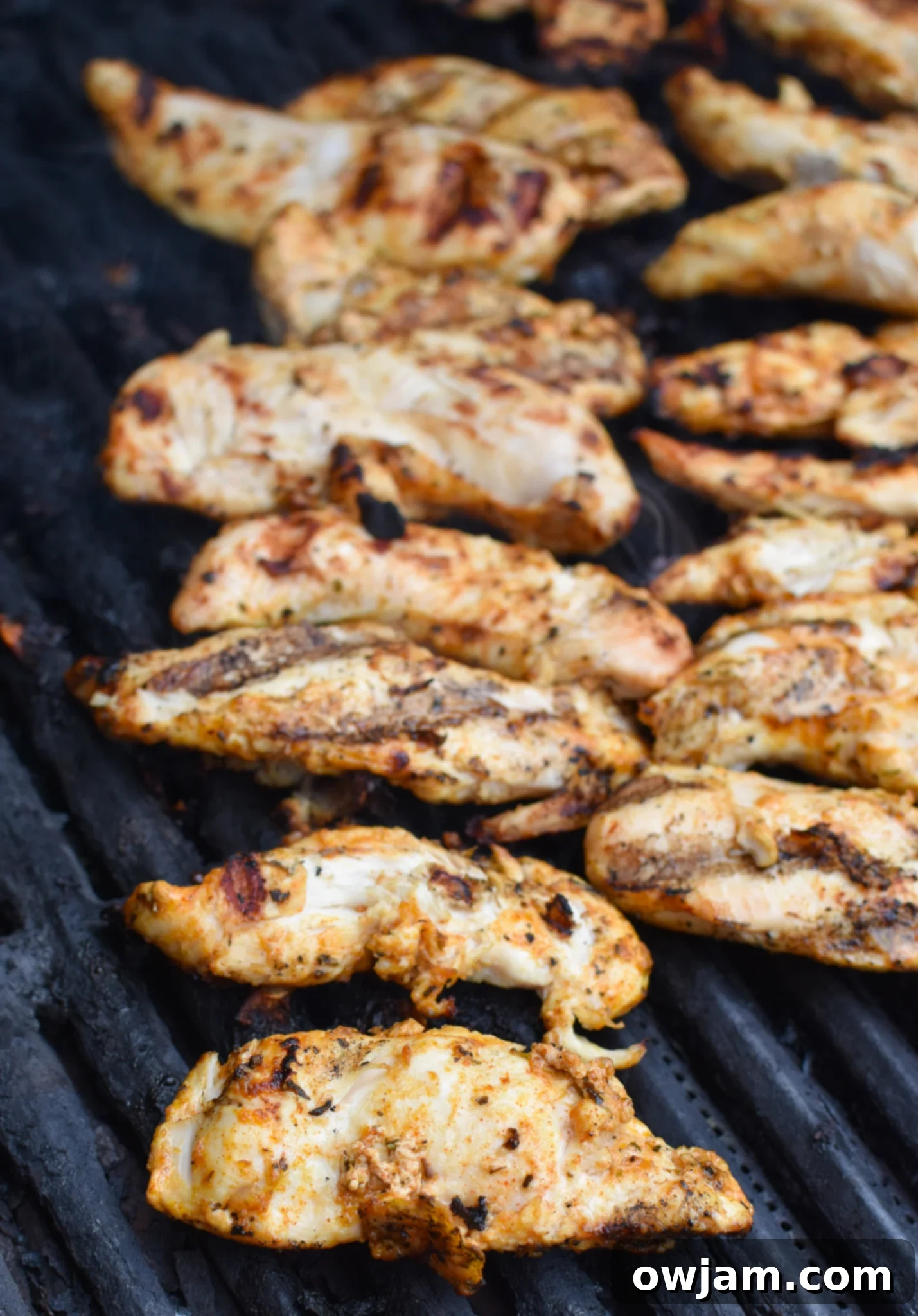 Yogurt Marinated Chicken on grill. 