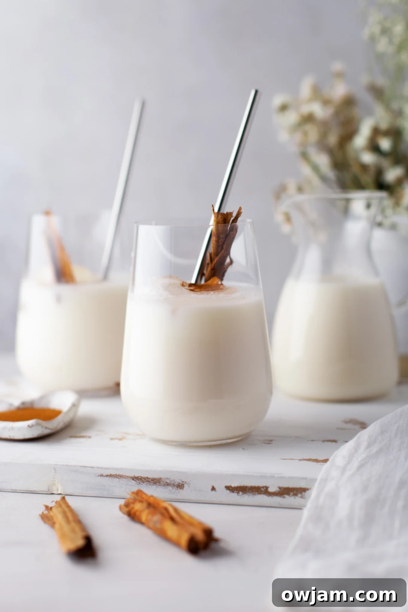 Homemade Horchata 8 Horchata Recipe in glasses.