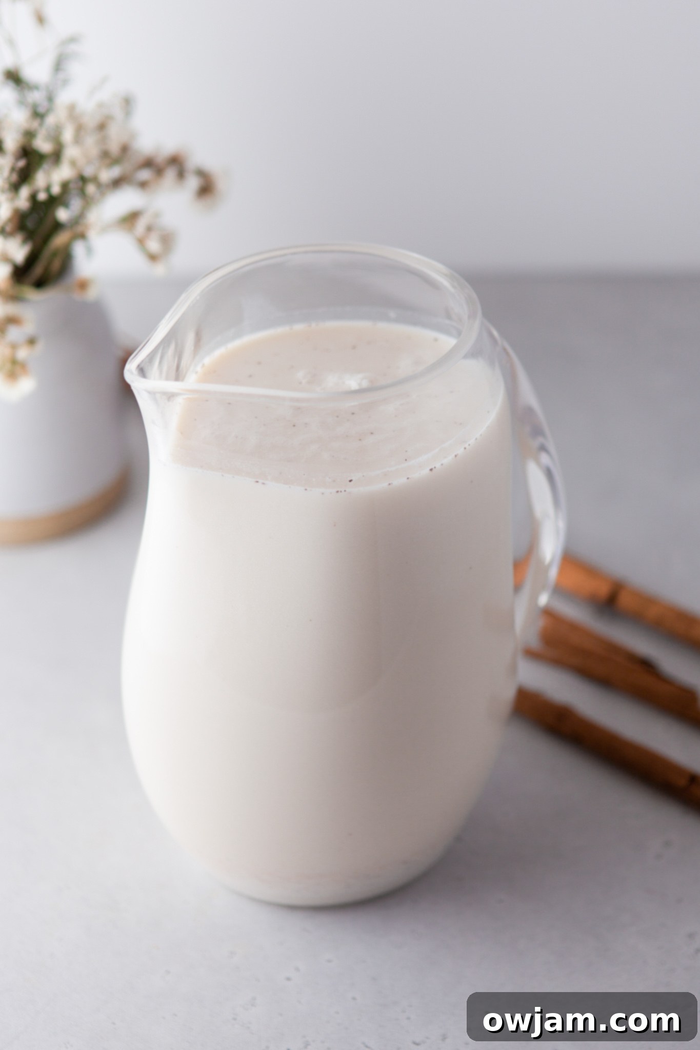 Homemade Horchata 9 Horchata Recipe in pitcher.