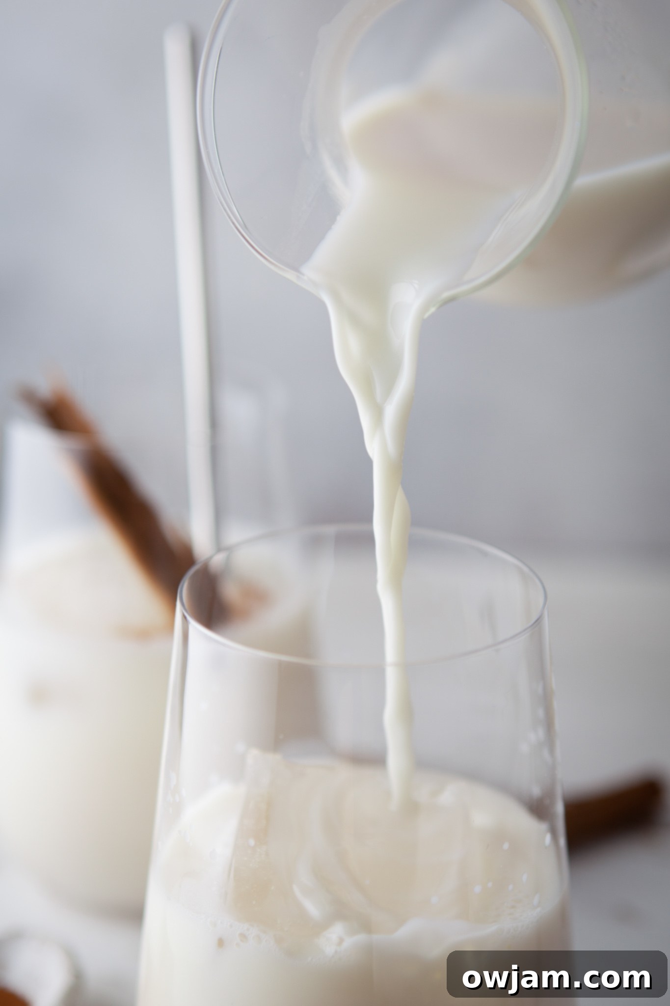 Homemade Horchata 10 Horchata Recipe in pitcher.