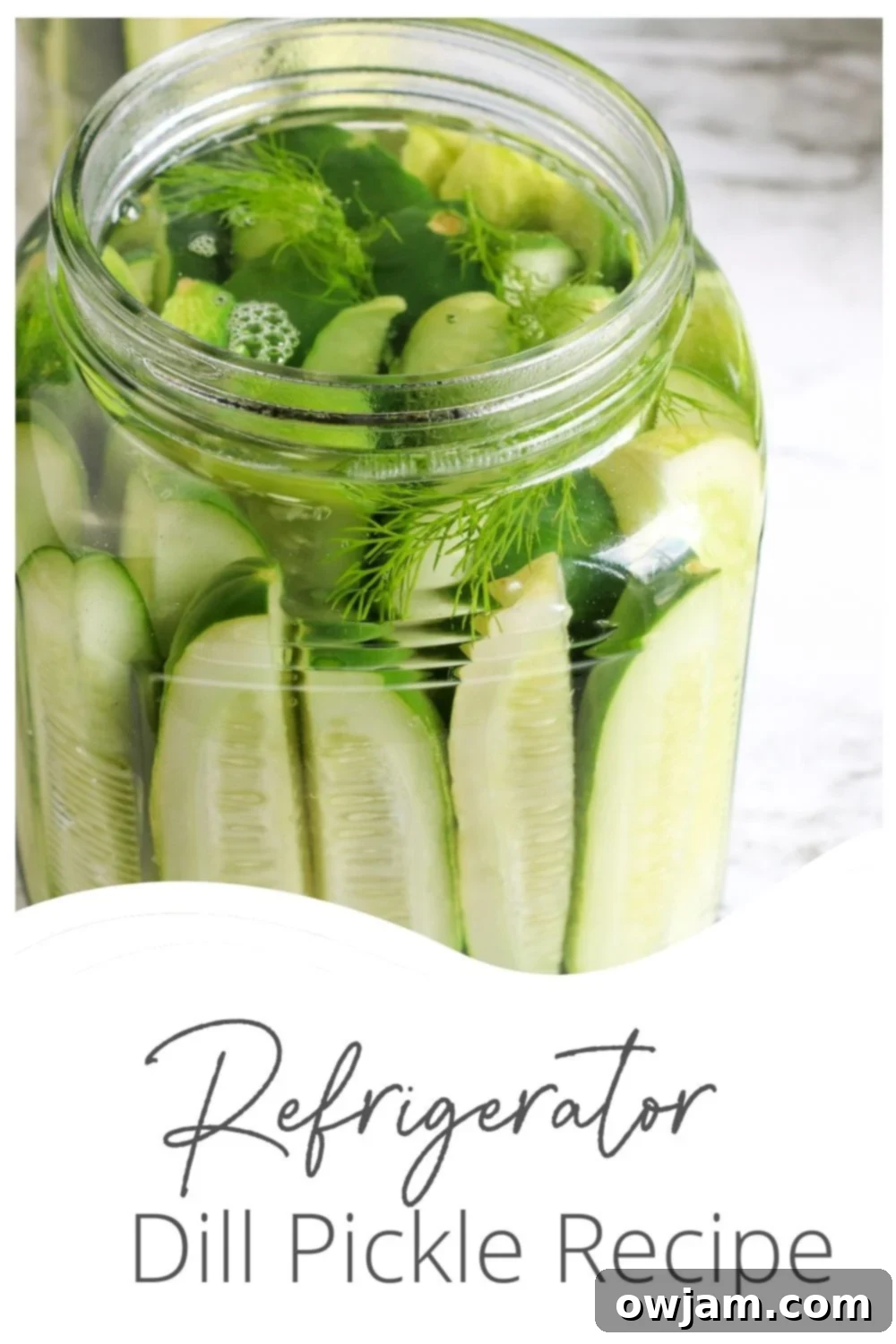 Refrigerator Dill Pickles with logo.