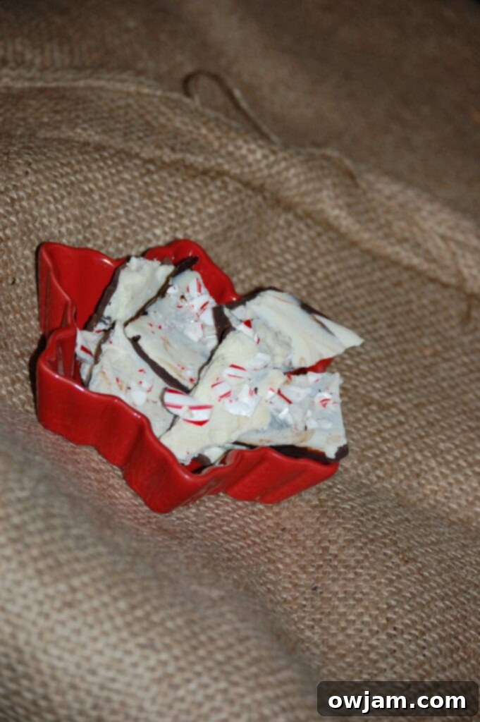 Peppermint Bark, a festive and easy-to-make treat, perfect for Christmas gatherings and holiday gifts.