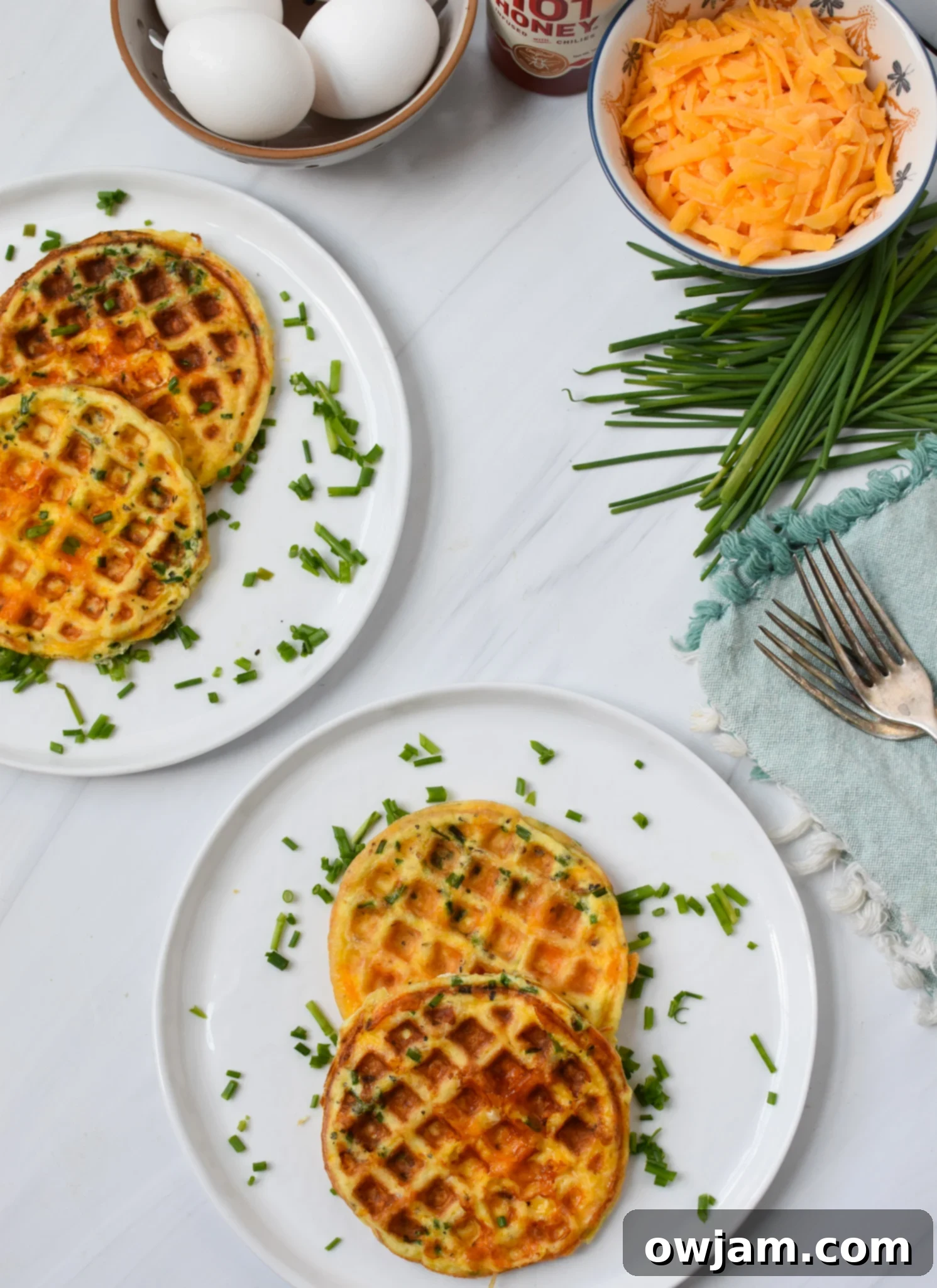 Delicious Chaffles Recipe served with a fork, ready to be enjoyed as a low-carb breakfast.